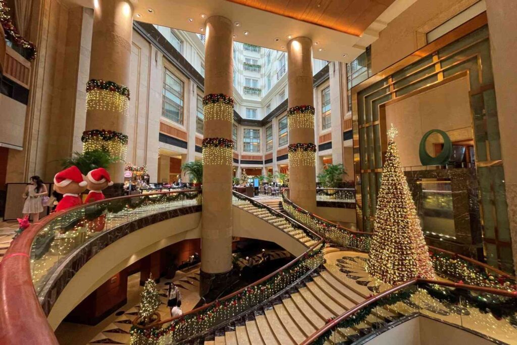 Christmas Decorations in The Fullerton Hotel Singapore 2025