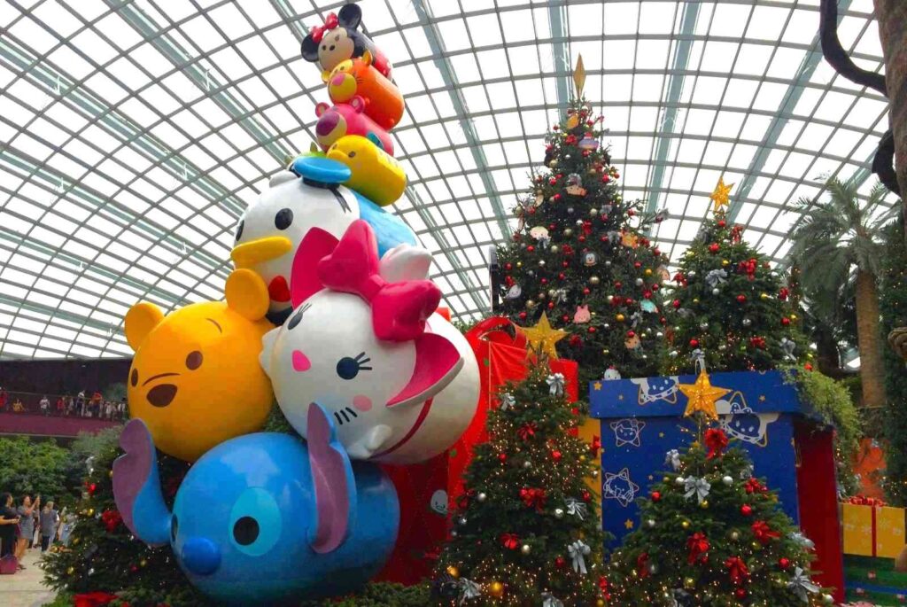 2018 Disney Tsum Tsum Christmas Floral Display at Gardens by the Bay Flower Dome
