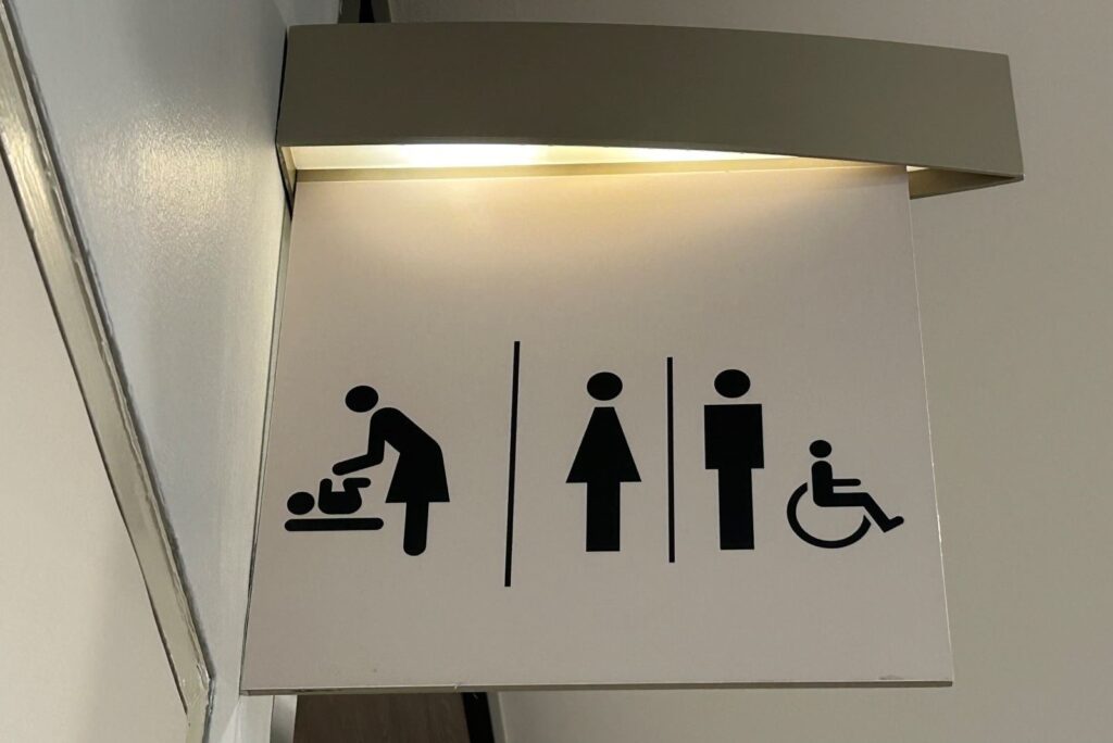 Restroom Sign in The Shoppes at Marine Bay Sands