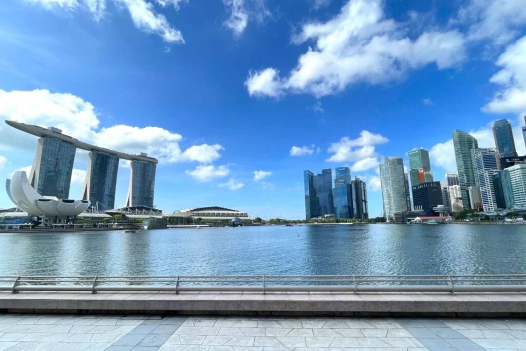Marina Bay View from Esplanade Waterfront Promenade