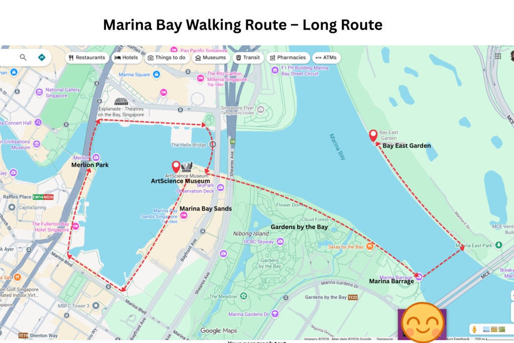 Marina Bay Walking Route -- Long Route