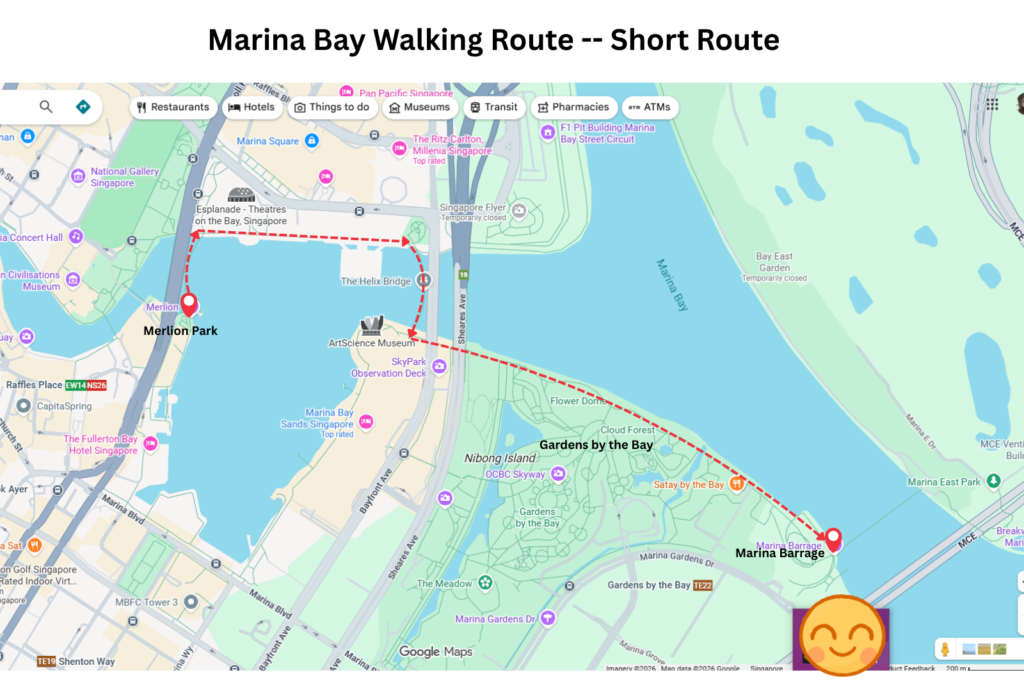 Marina Bay Walking Route -- Short Route